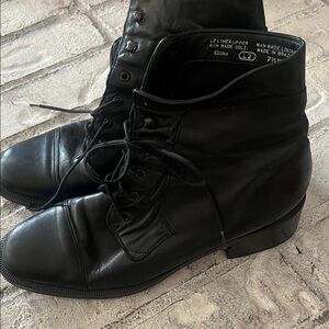 Vintage Enzo Angiolini Black Leather Lace-Up Ankle Boots sz 7.5 M